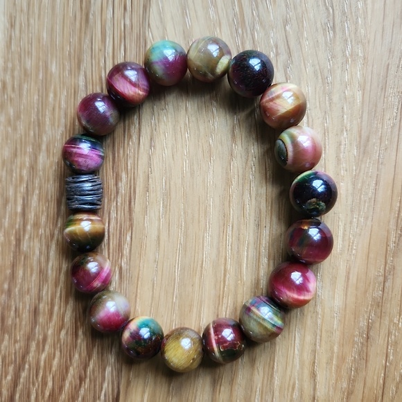 Hand Crafted Jewelry - Galaxy Tiger Eye Bead Stretch Hand Crafted Bracelet